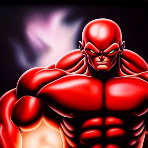 Ultra detailed fullbody Portrait in oil on canvas of Jiren merges REDHULK,extremely detailed digital painting, extremely detailed face,crystal clear Big glowing eyes, mystical colors ,perfectly centered image, perfect composition, rim light, beautiful lighting,masterpiece,8k, stunning scene, raytracing, anatomically correct, in the style of robert e howard and Wizyakuza and Ohrai Noriyoshi and Simon Bisley and uncannyknack