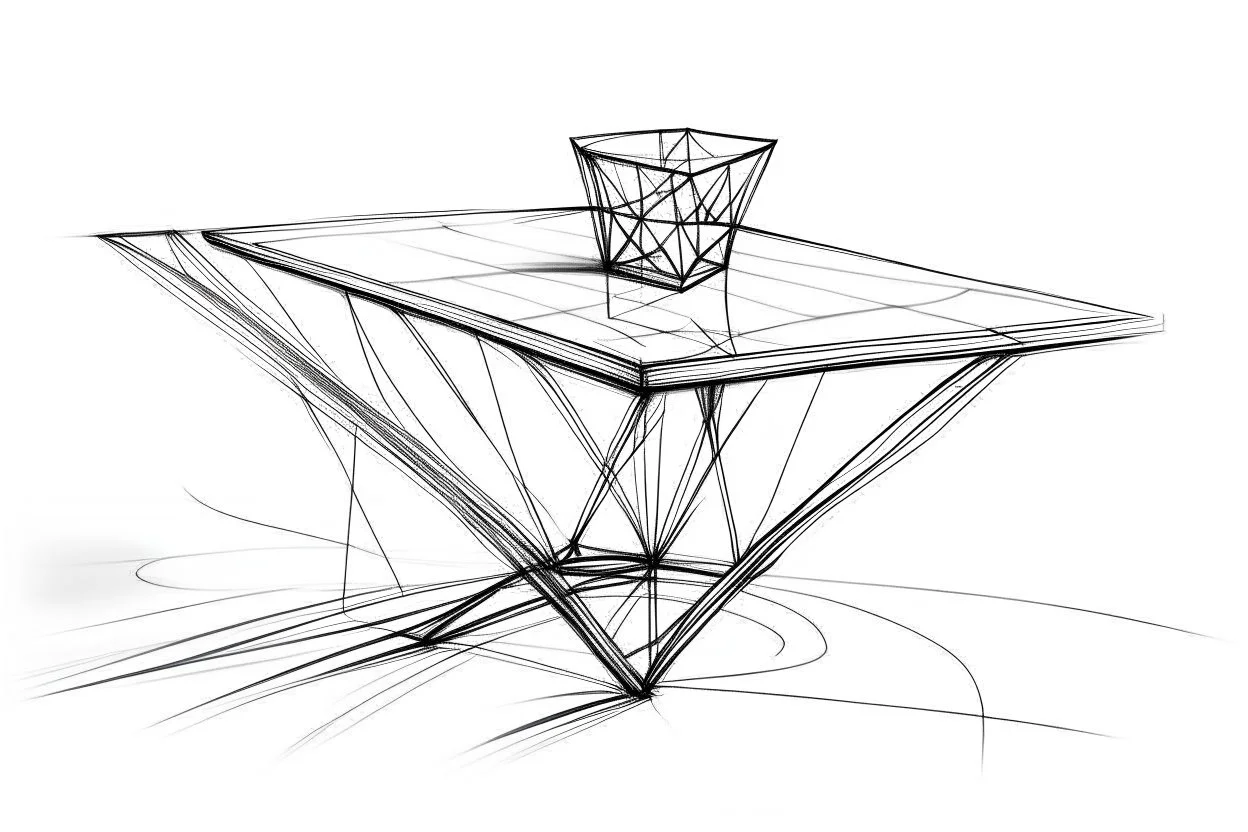 “Table” Concept Diamond Sketch with white background