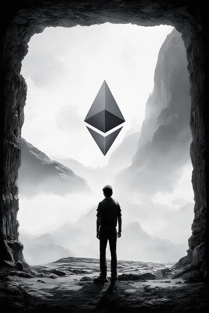 tom lee ethereum oracle of delphi seeing the future in the style of surrealism black and white