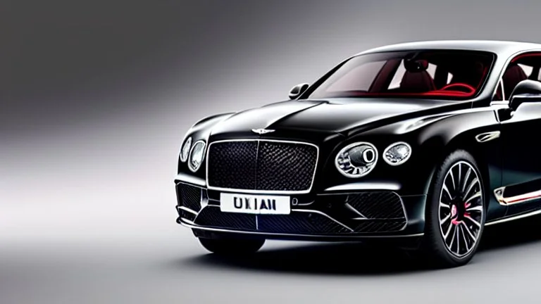 Black Luxury Bentley Continental Cullinan , Photorealistic, 4K, Ultra Detailed, Front Quarter View
