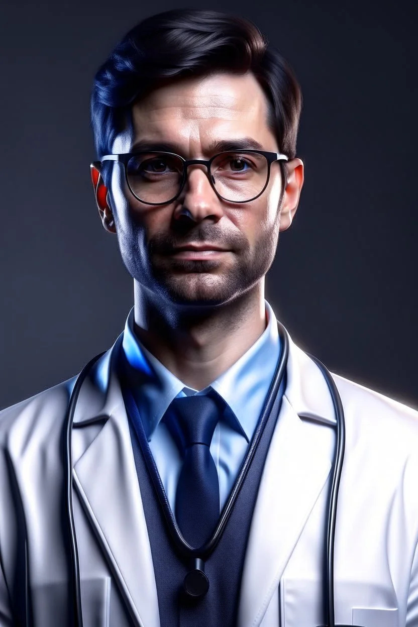 hyper realistic A centered image of male doctor