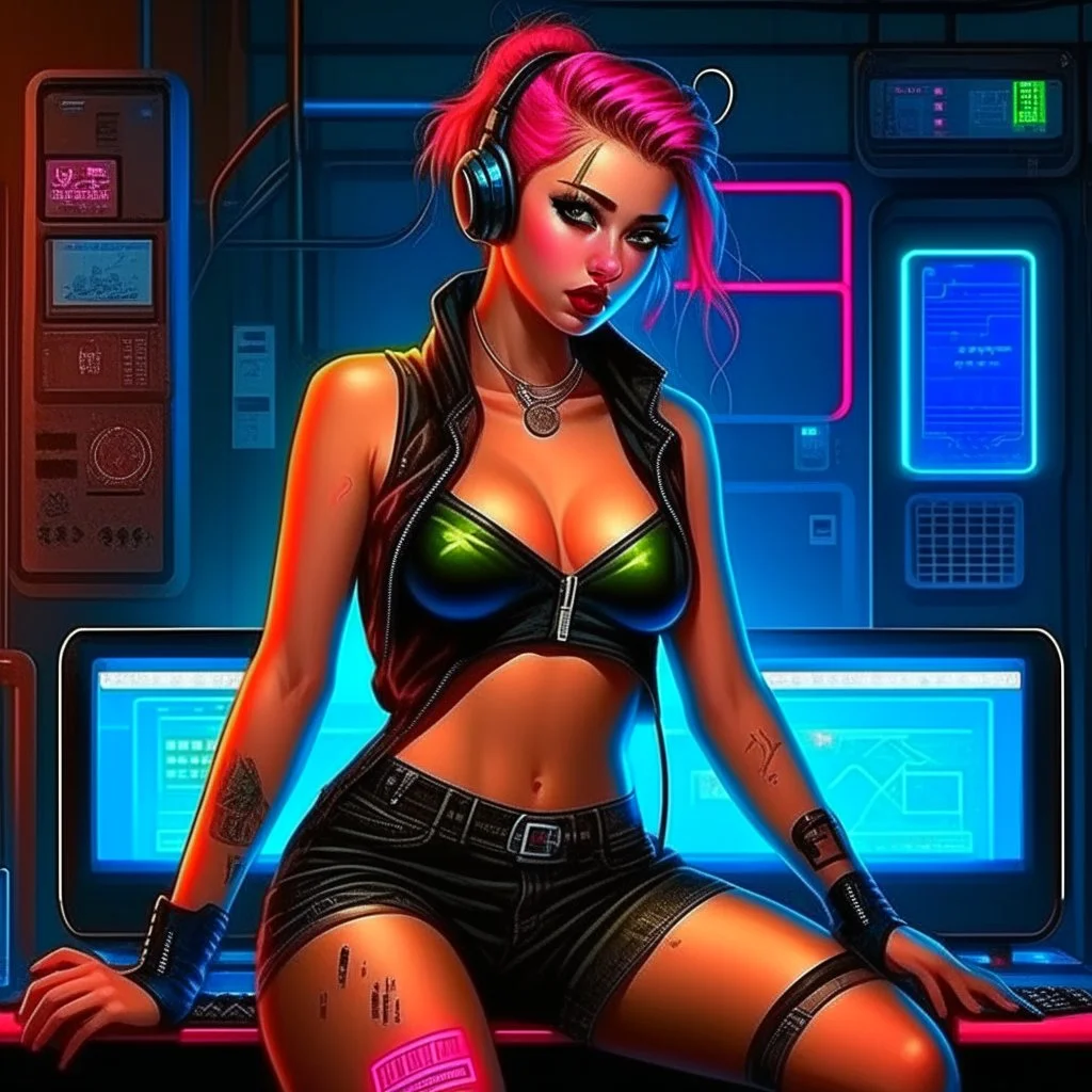 Cyberpunk pin-up girl is a little bit of a bitch.