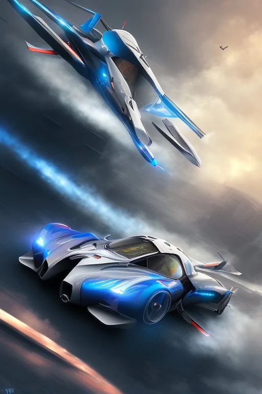 A combination of ultra-advanced car and crazy Max fighter, super sporty, with color and nano technology