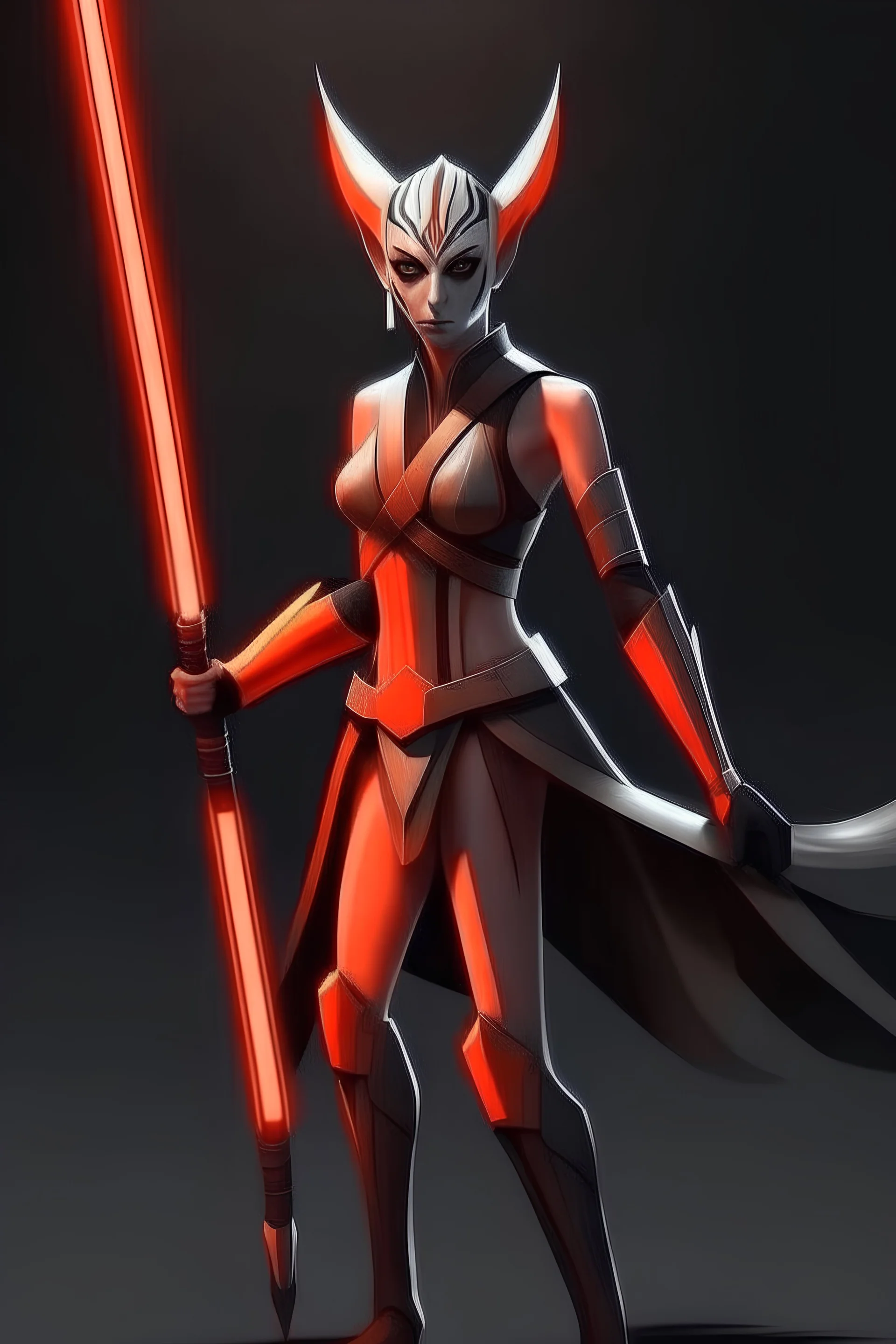 Ahsoka tano whole body pictured as a pale gothic S... | @g66fh3lbfz6d