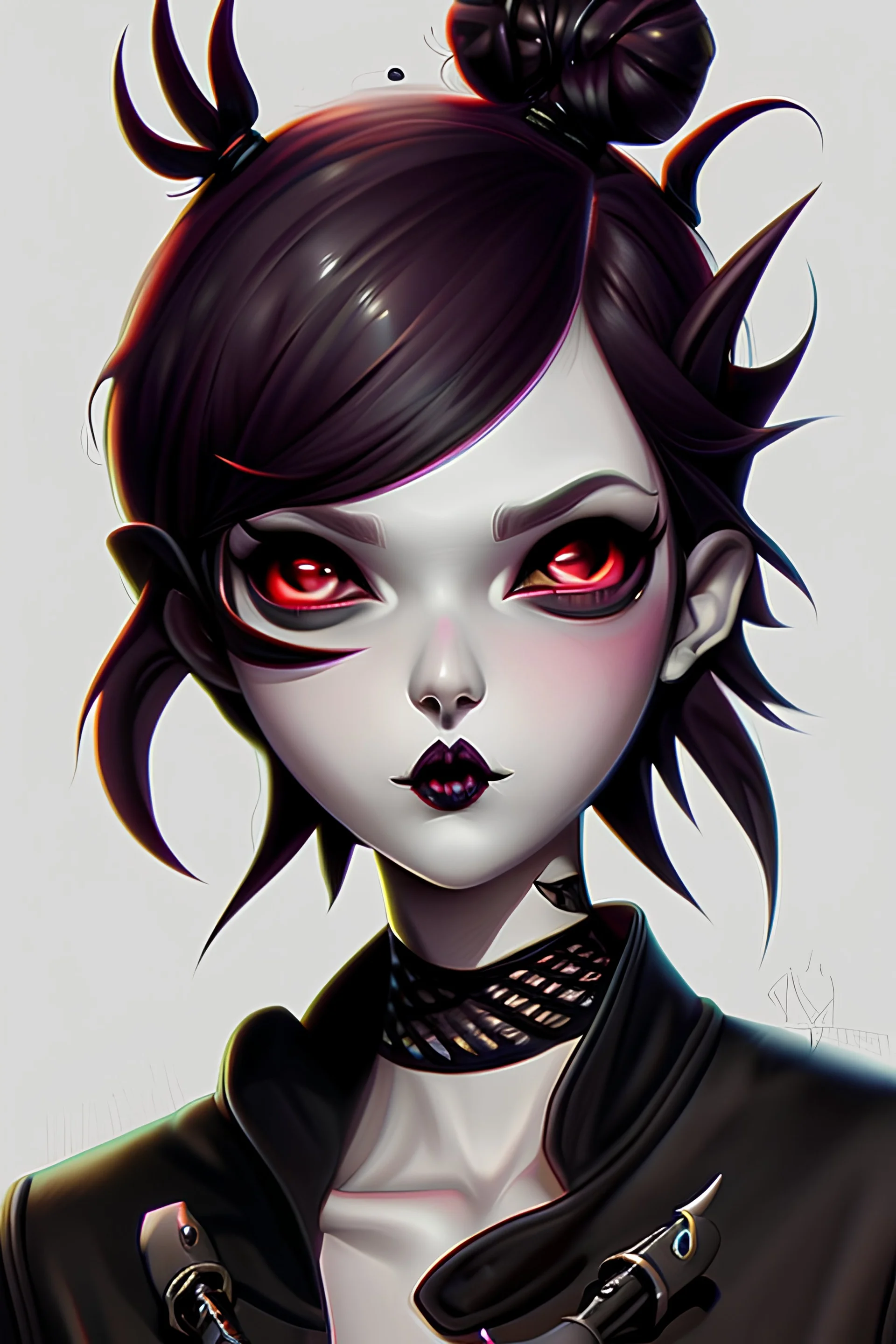 Punk Girl Artgerm Tim Burton style