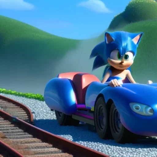 sonic races the train