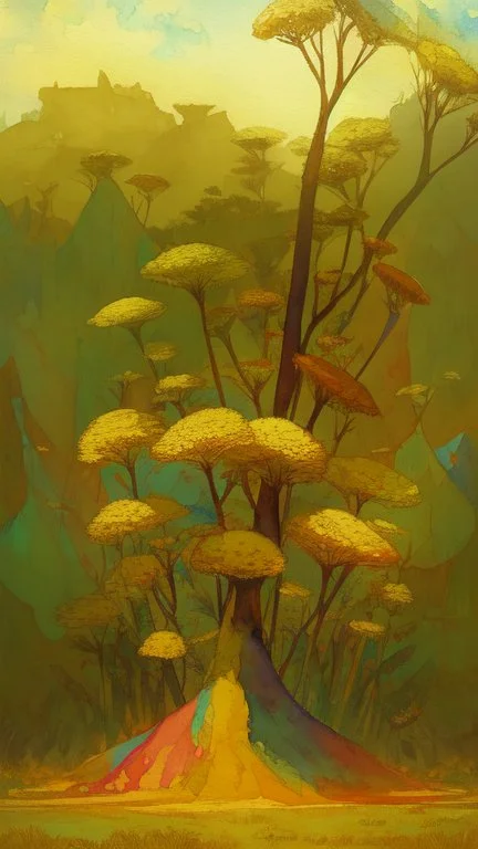 a smear . Field of wild a colorful flowers watercolor drawing on a blue splash colors background