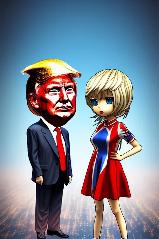 Donald Trump with an anime girl