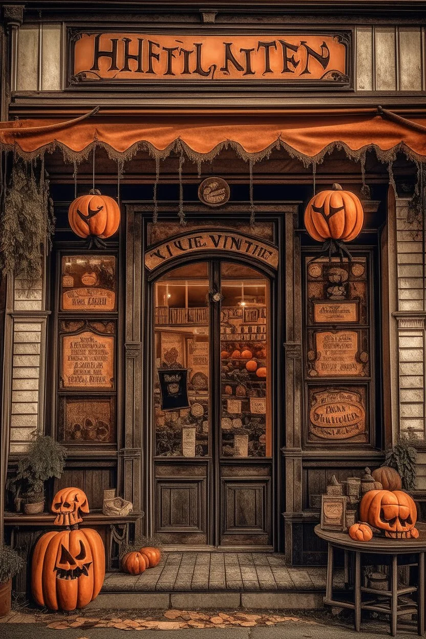Vintage store front sign, Halloween, HD