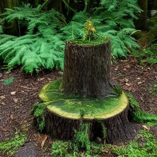 watery magical tree stump