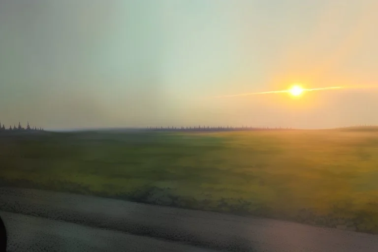 Hazy sunset in Alberta