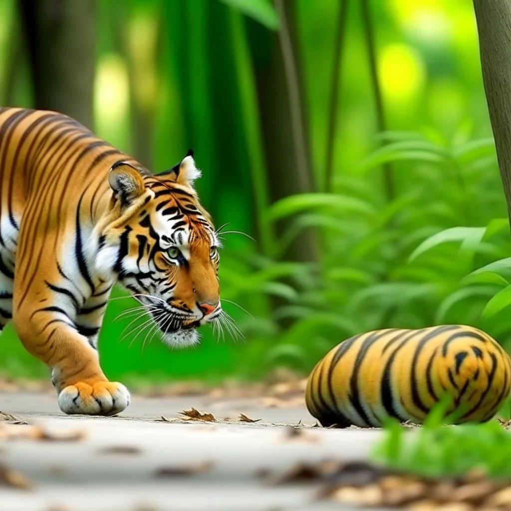 Race between a tiger And a snail