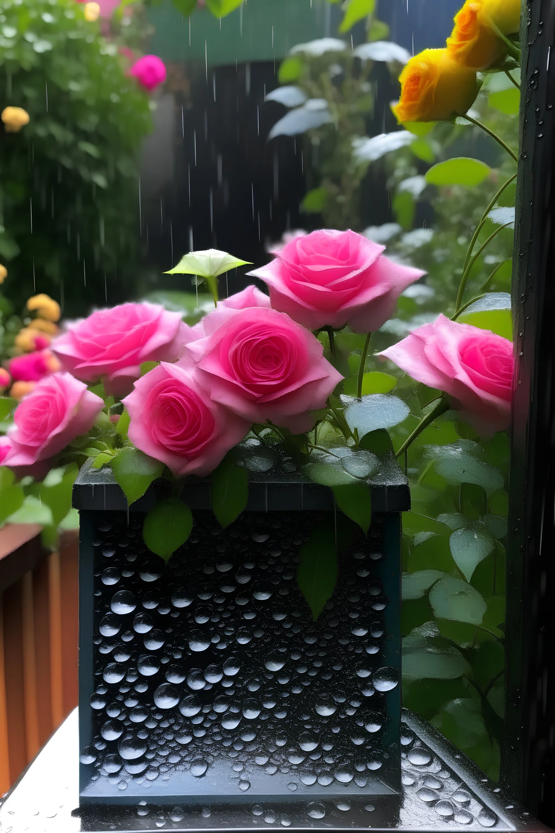 Rain, Roses and Rectangle.