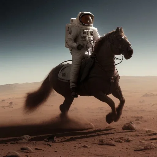 an astronaut riding a horse on mars artstation, hd, dramatic lighting, detailed