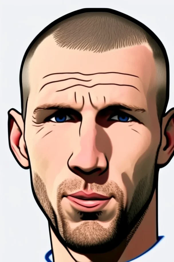 Zinedine Zidane French football player ,cartoon 2d