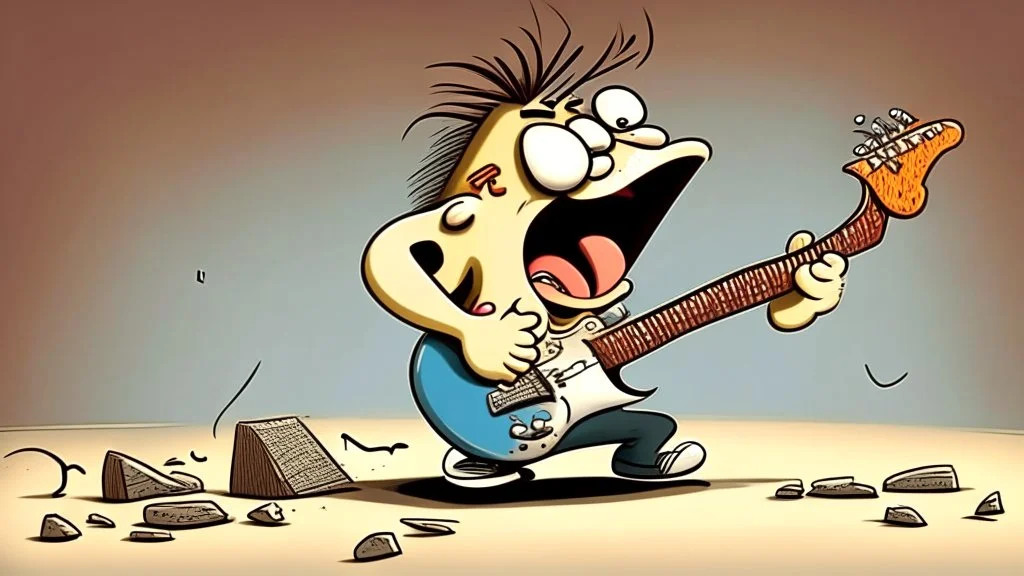 Cartoon playing guitar