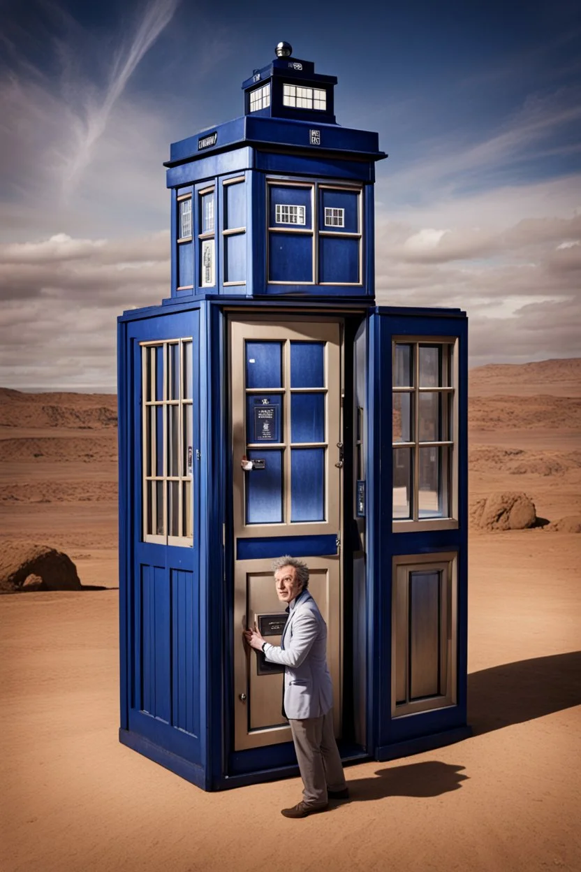 Doctor who test driving a new TARDIS