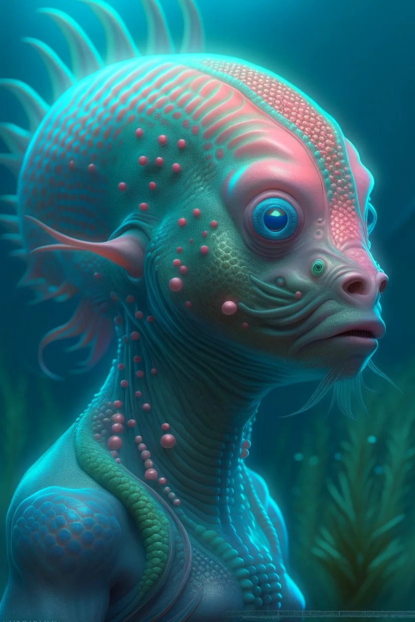 salmon alien , 3d 4k octane render, lifelike, photorealistic, artstation, illustration, smooth, sharp focus, ornate, intricate, complex, highly detailed, digital painting, smooth, art by tom bagshaw, akihiko yosh