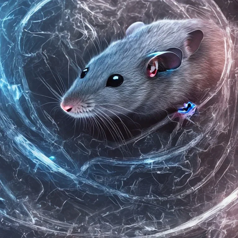 All Black Field mouse, cartoon, dark, high definition, ultra 8 k, blue fire,