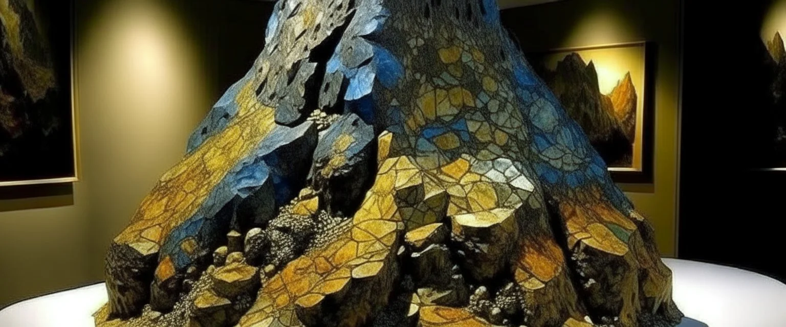 A mountain made out of meteorite painted by Antoni Gaudi