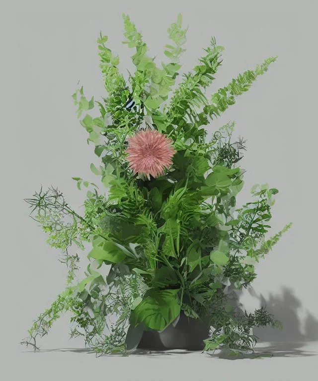 Photorealistic flower arrangement of extradimensional astral plants