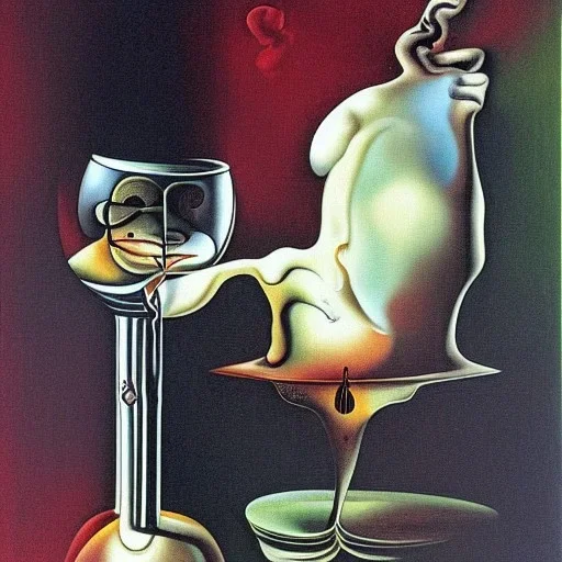 Drinking wine by Salvador dali