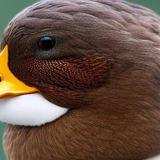 Portrait of a duck, extremely sharp detail, fined tuned sharp detail, realistic, 8k resolution