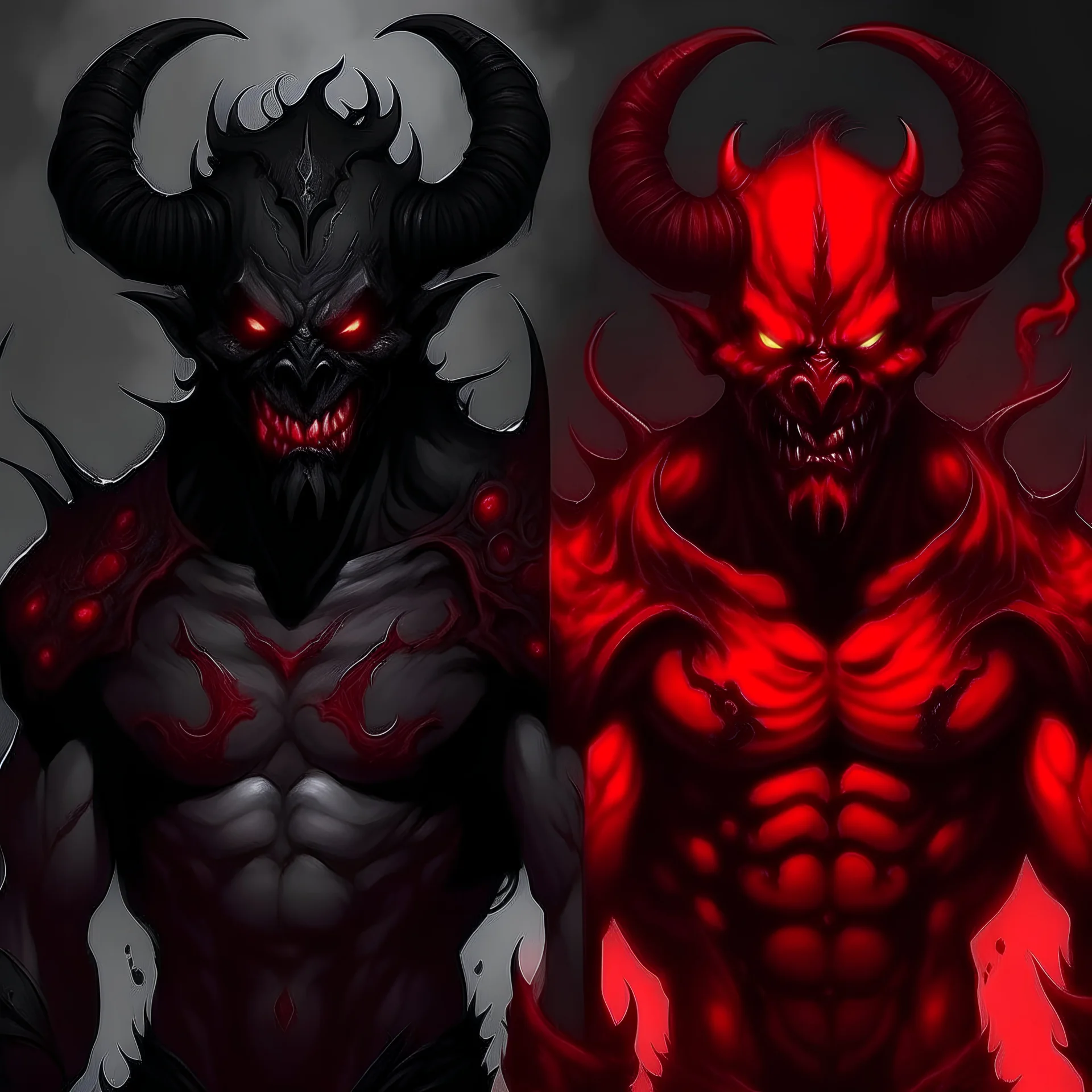 Black demon and red demon