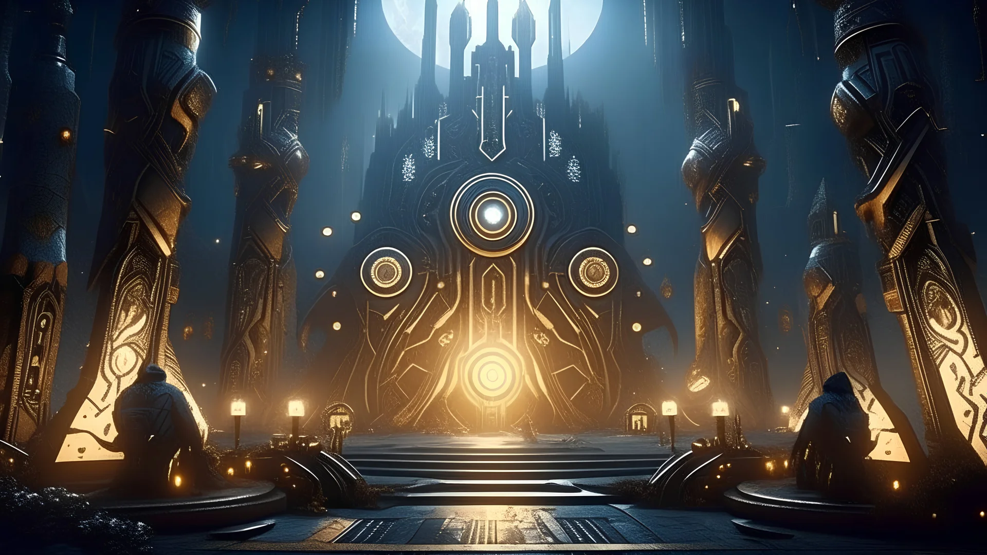 ancient technological civilization major, glowing runes minor, floating structures, realistic magical feel, realism, distinct structures and discrete lighting, , transformer movie themed