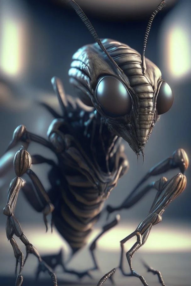 Alien humanoid bug,8k,unreal engine, very detailed, realistic, cinema 4D