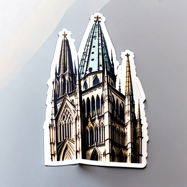 sticker of a cathedral building