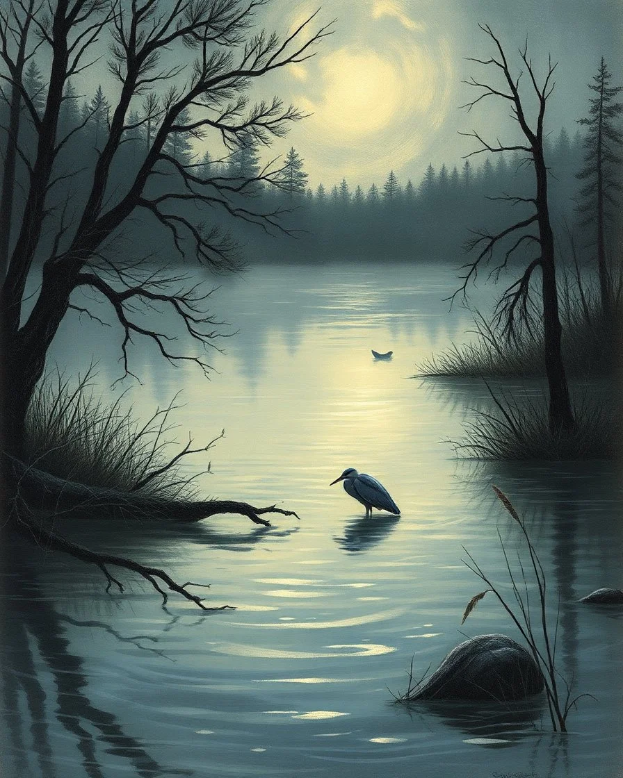 When despair for the world grows in me and I wake in the night at the least sound in fear of what my life and my children's lives may be, I go and lie down where the wood drake rests in his beauty on the water, and the great heron feeds. I come into the peace of wild things who do not tax their lives with forethought of grief. I come into the presence of still water. And I feel above me the day-blind stars waiting with their light. For a time I rest in the grace of the world, and am free.