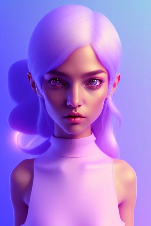 isometric clean art of super cute girl, soft lighting, soft pastel gradients, high definition, 3d icon clay render, blender 3d