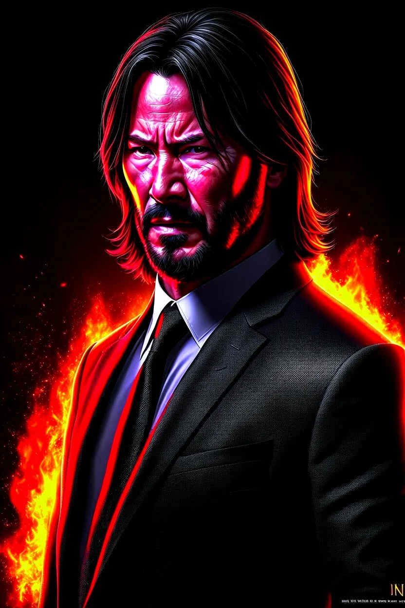 John Wick turning Super Saiyan photo real