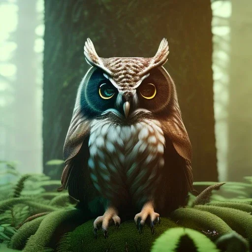 intricate details, realistic, octane, unreal engine, portrait, natural lighting, Photorealism, High detail Hyper realistic Owl in forest, macro lens blur, photorealistic,studio lighting, sharp focus,masterpiece,night, unreal engine 5, octane render