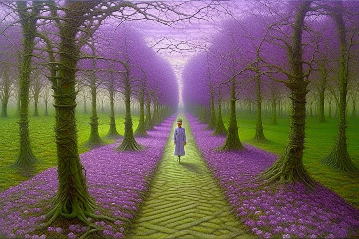 A light purple maze of illusion painted by John Atkinson Grimshaw