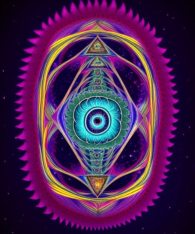 meditation, third eye, universe, fourth dimension, fractal, realistic, 8k, high quality, extreme detail, symmetrical, chakra, human