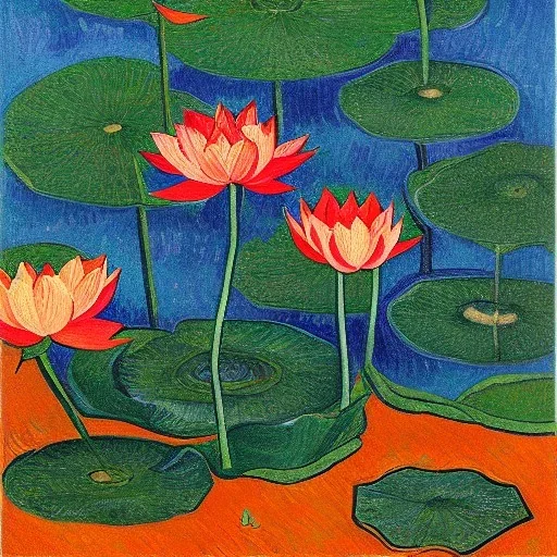 Lotus tea logo , vangogh