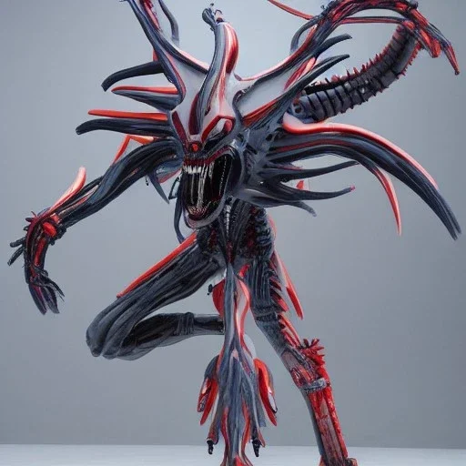 hybrid of Mass Production Evangelion and Godzilla and xenomorph