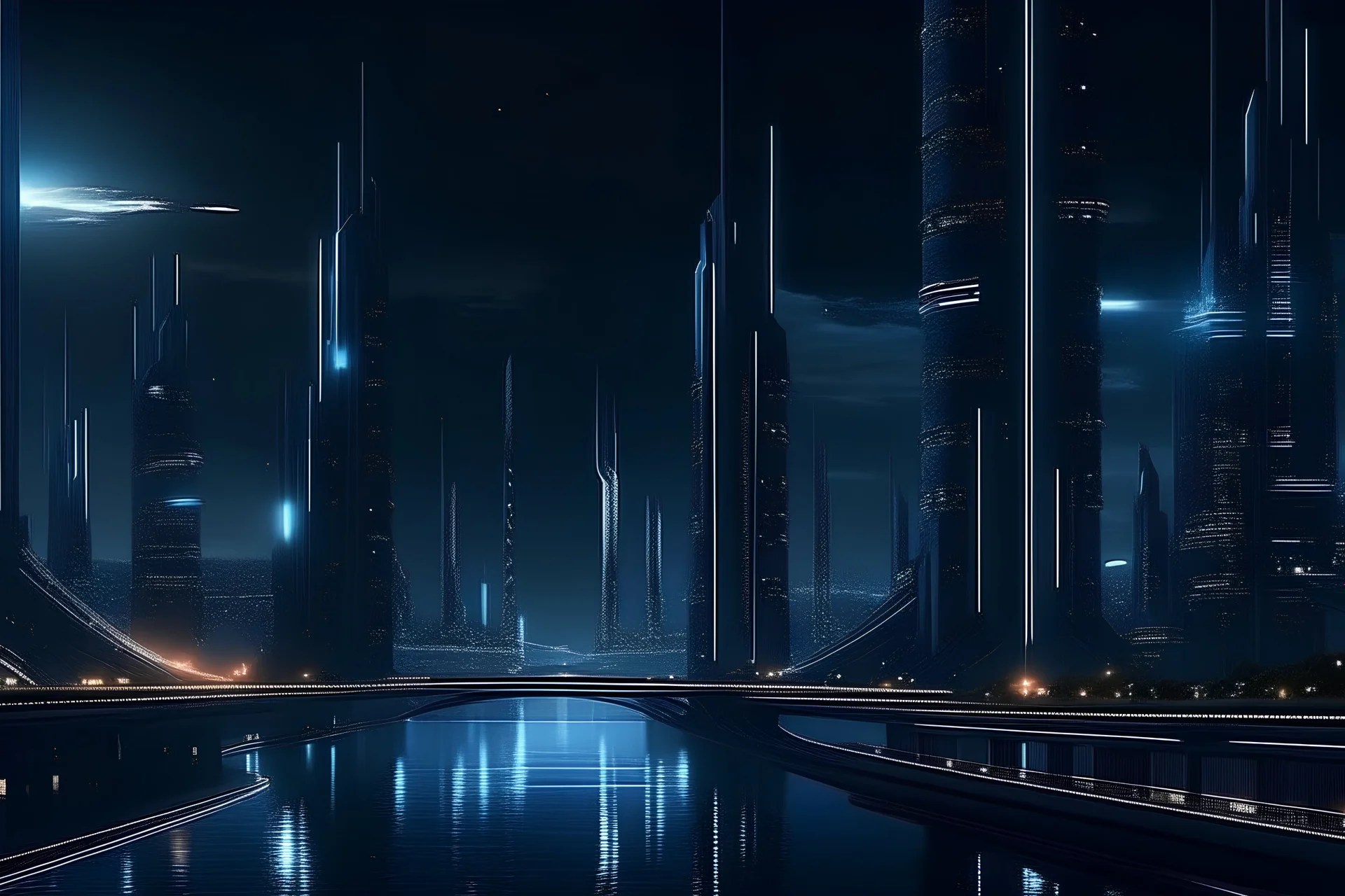 city in the future at night