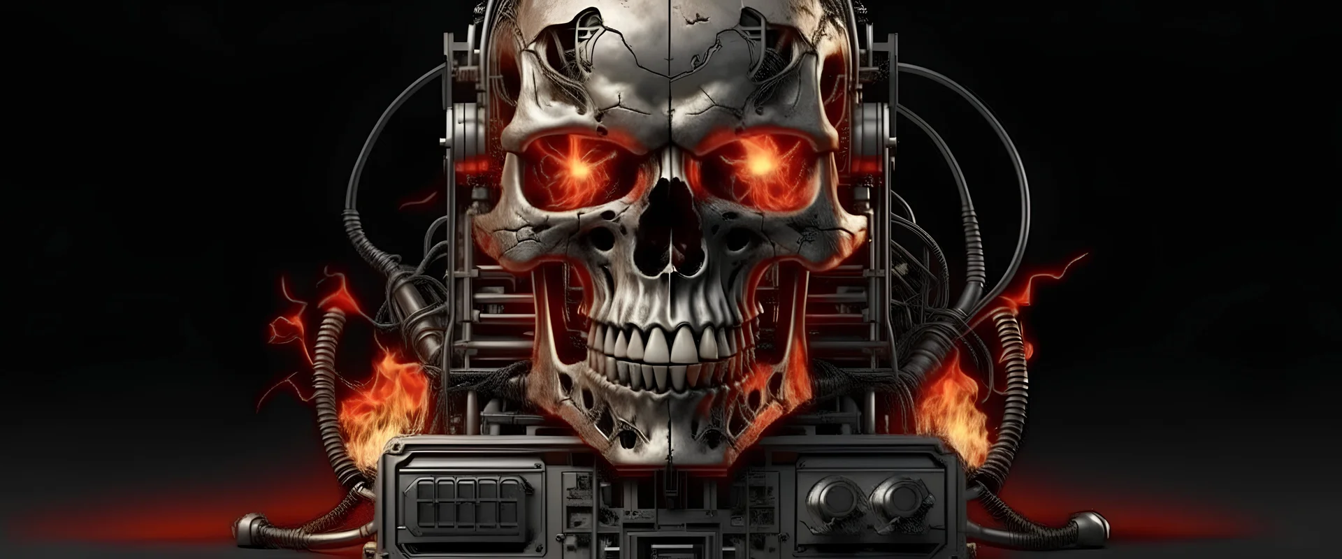 4K. REALISTIC FULL DETAILS. LOGO EMISSION DE RADIO HARDROCK FIRESTARTER TERMINATOR vaudou