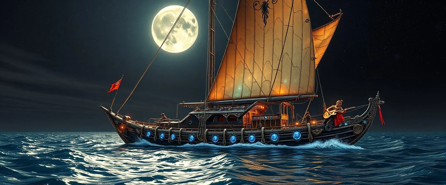 bejeweled katamaran with illithid guitar