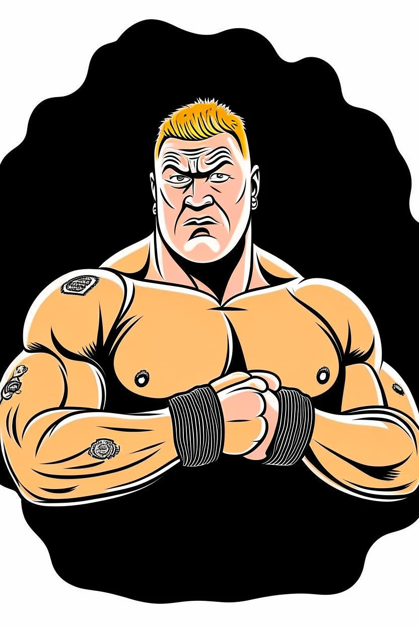 Brock Lesnar American wrestler catoon 2d