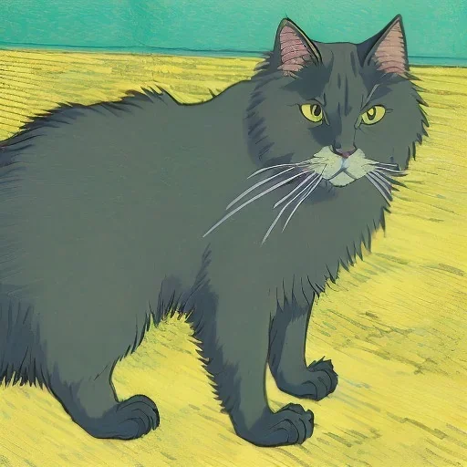 Portrait of a cat by Van Gogh