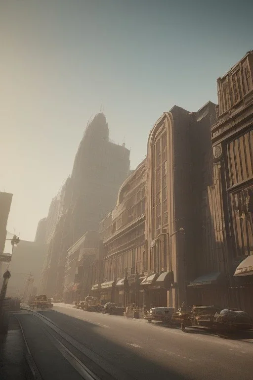 Art deco style architecture cityscape