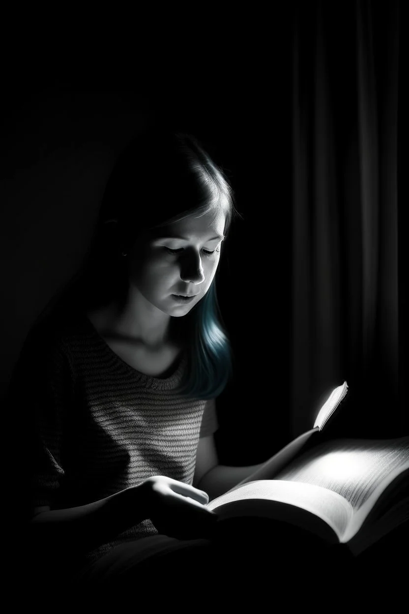 reading a book in the dark