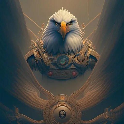 eagle, portrait.intricate detail,.studio ghibli,andrea bonelli,Kilian Eng,Ohrai, Dan Craig character, style.