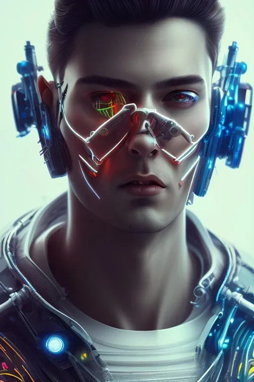 cyberpunk, head, men, portrai