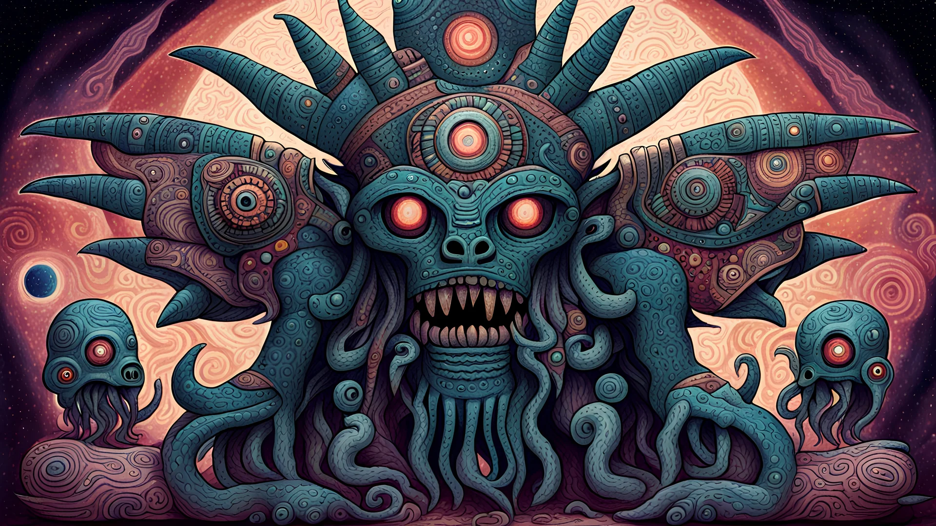 Lovecraft Cosmic Aztec monster