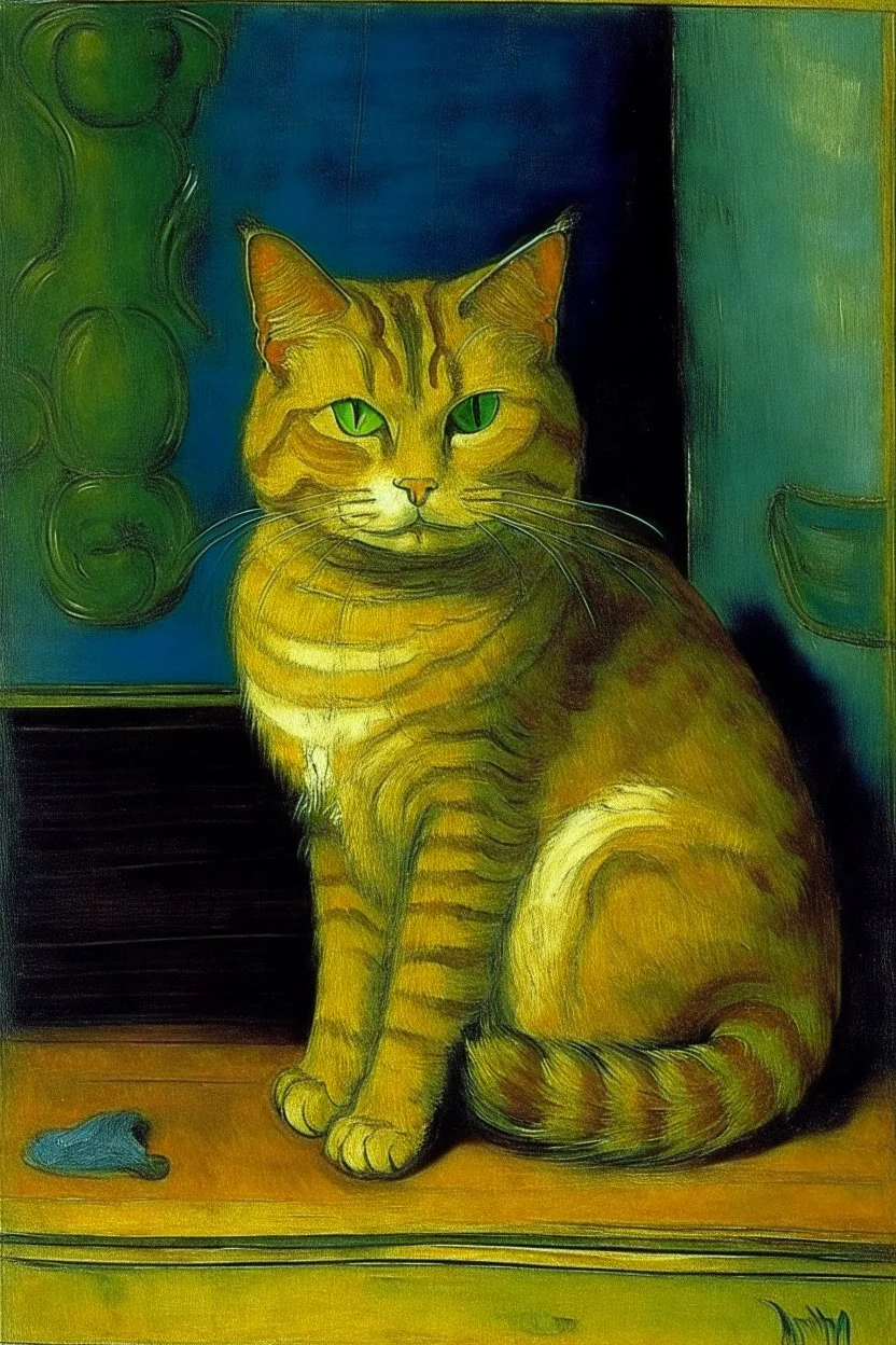 Portrait of a cat by Van Gogh